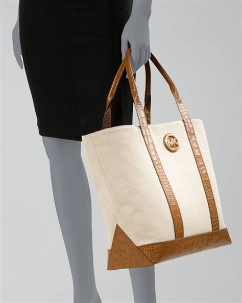 michael kors canvas bag|Michael Kors large canvas tote.